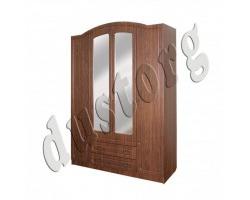 Шкаф для одежды и белья с зеркалом Афина-4 (орех)