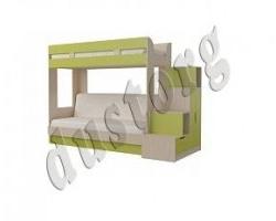 Двухъярусная кровать с диваном Карамель 75-01