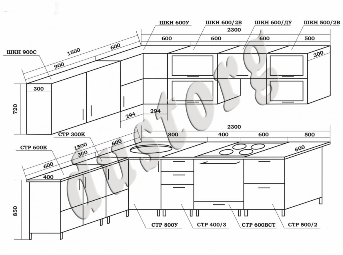 Кухонный гарнитур Малина Серии Модерн | Dustorg